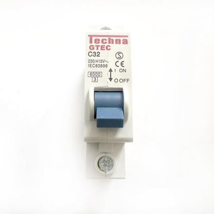 Techna GTEC C32 32A 32 Amp MCB Circuit Breaker Type C